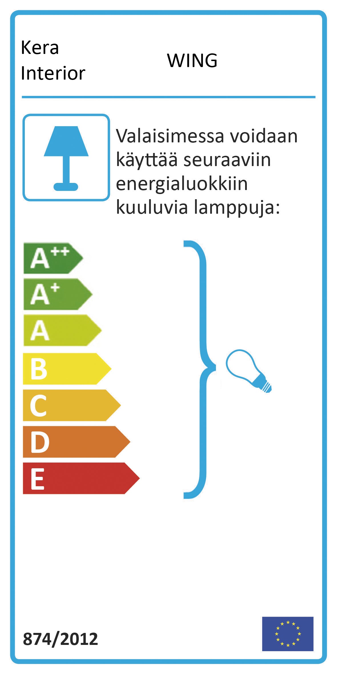 Wing-riippuvalaisimen energiatodistus
